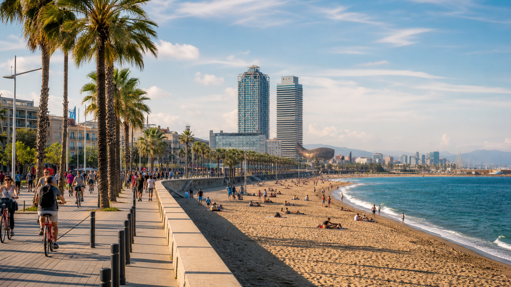 Barceloneta beach and seafront