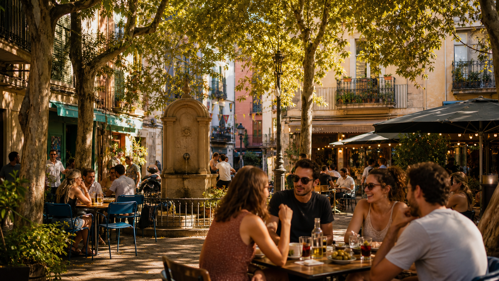 Square life in Gracia