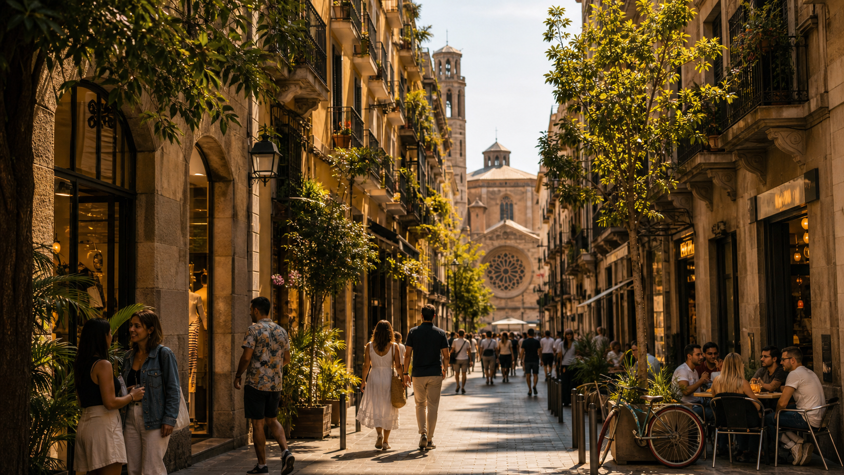 Historic street in El Born, Barcelona