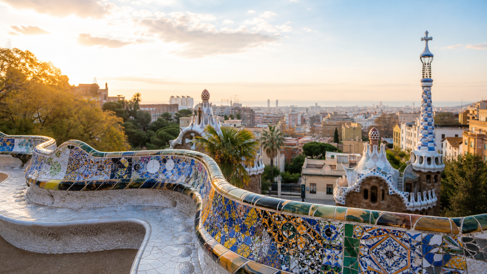 Park Guell viewpoint in Barcelona