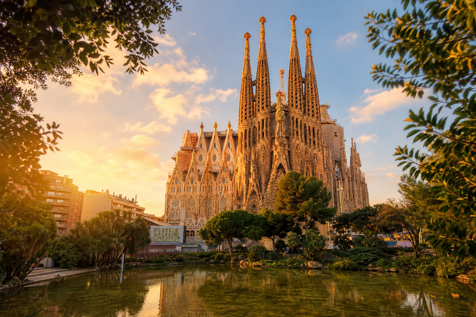 Sagrada Familia at golden hour