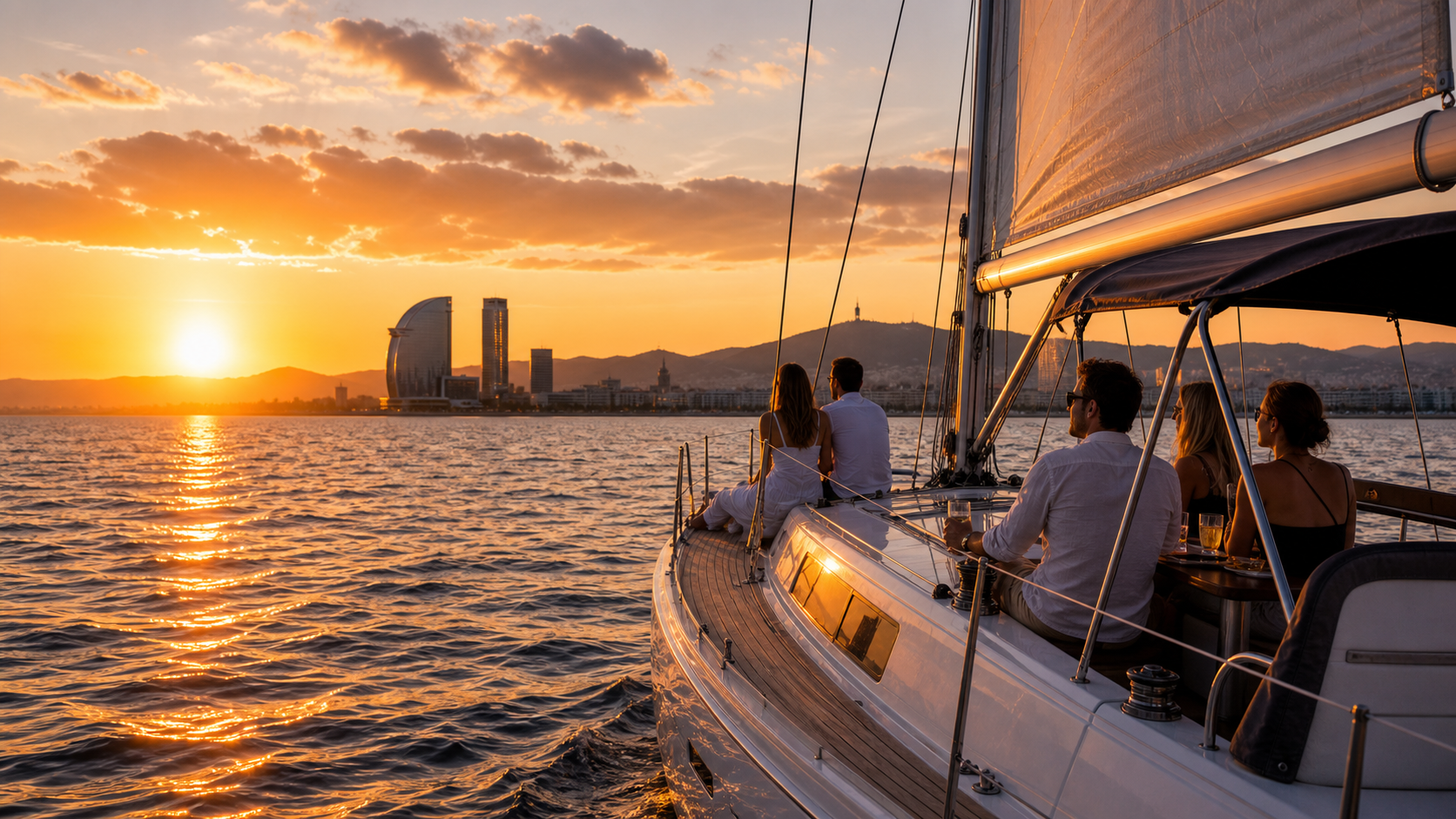 Sailing experience off the coast of Barcelona