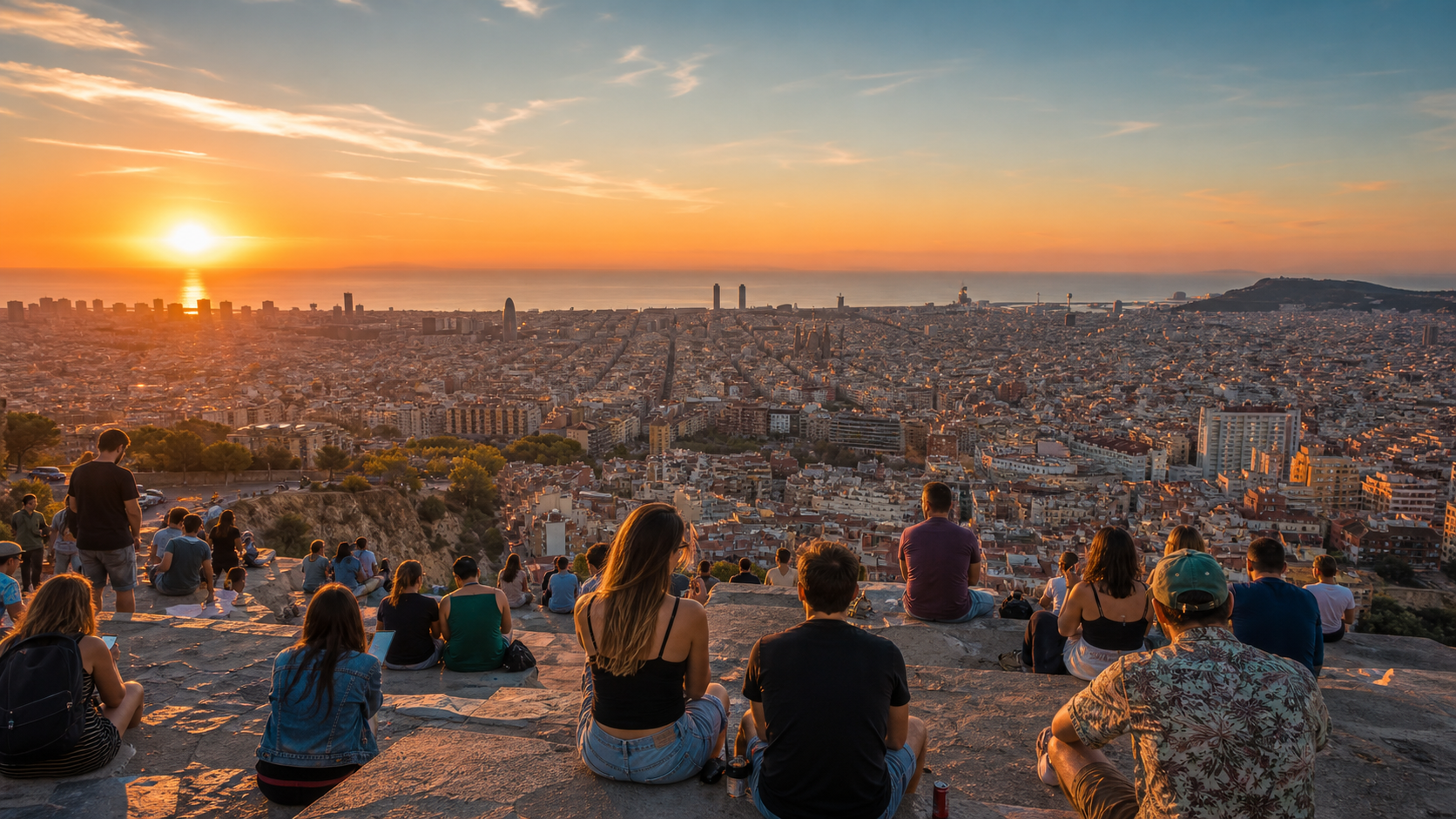 Tibidabo overlooking Barcelona